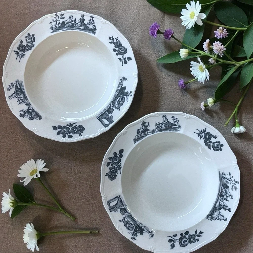 Vintage Wedgwood Bone China England‎ Soup Plates Set Of 2 Etruria